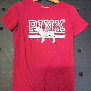 PINK Victoria's Secret Bold Red Graphic Tee